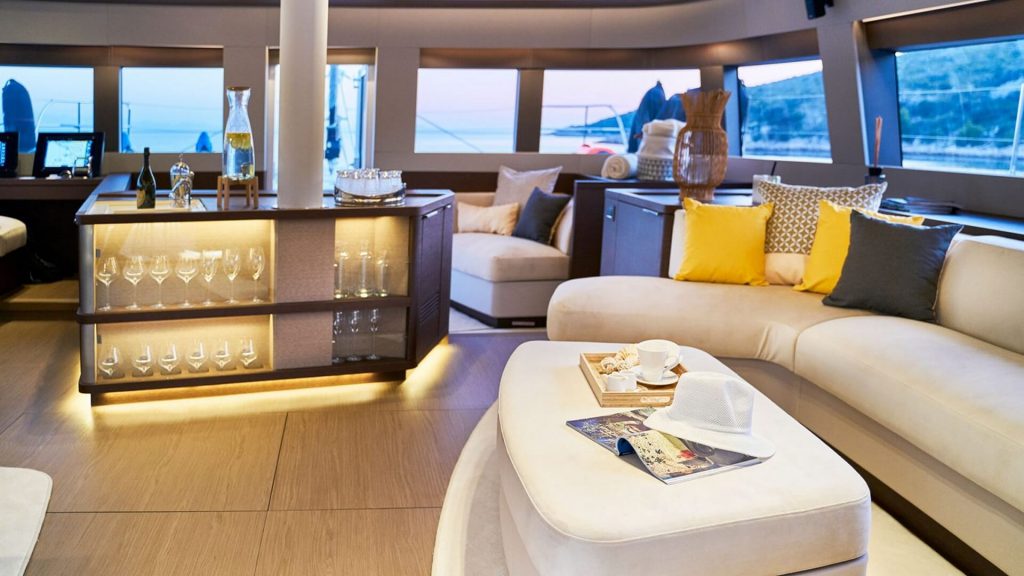 adriatic dragon catamaran yacht main salon private bar