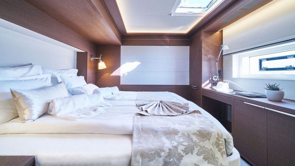 adriatic dragon catamaran yacht main suite king bed