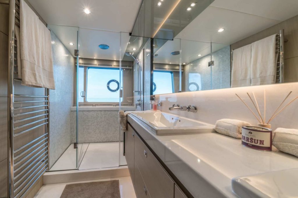 larimar II yacht charter master bathroom
