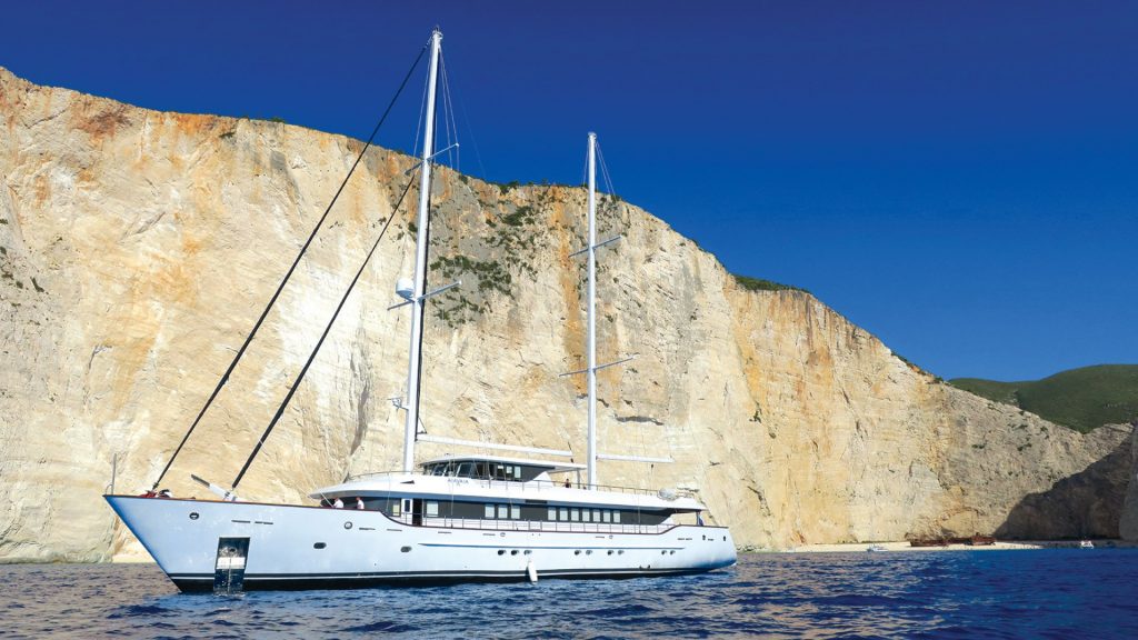 aiaxaia yacht charter at anchor
