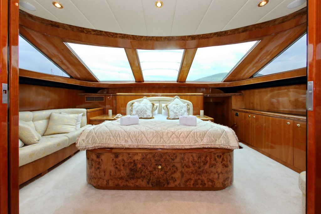 lady marcelle yacht charter master cabin with a king size bed