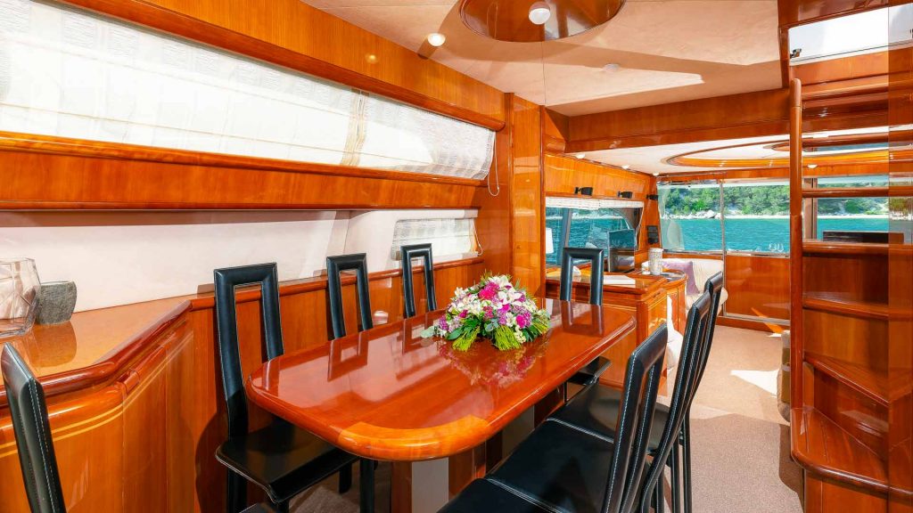 marino yacht charter interior dining area