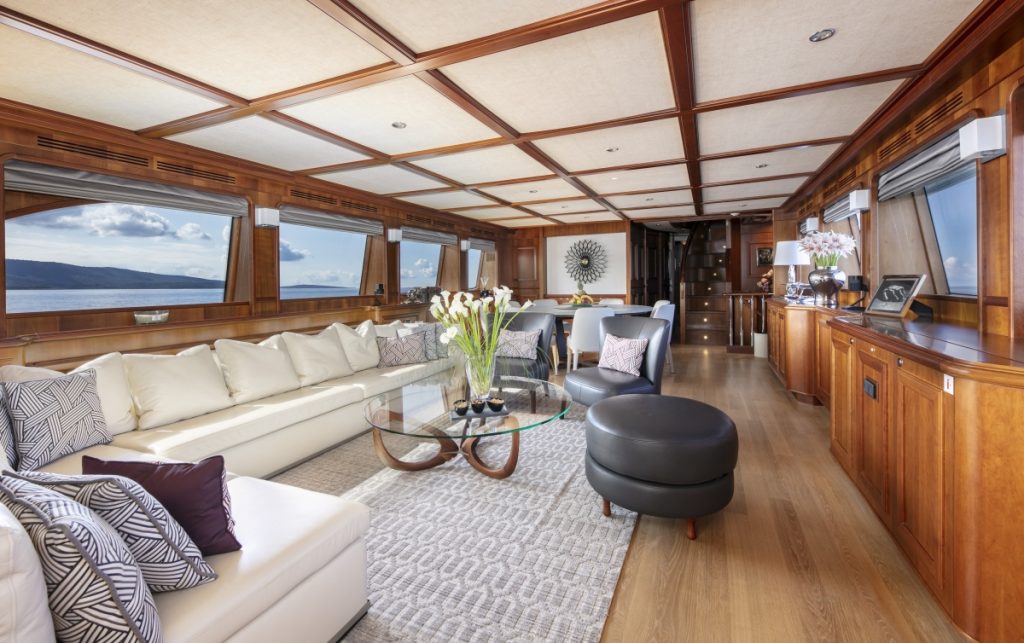 ena yacht charter main salon refitted