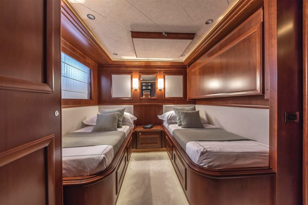 ena yacht charter twin bedroom