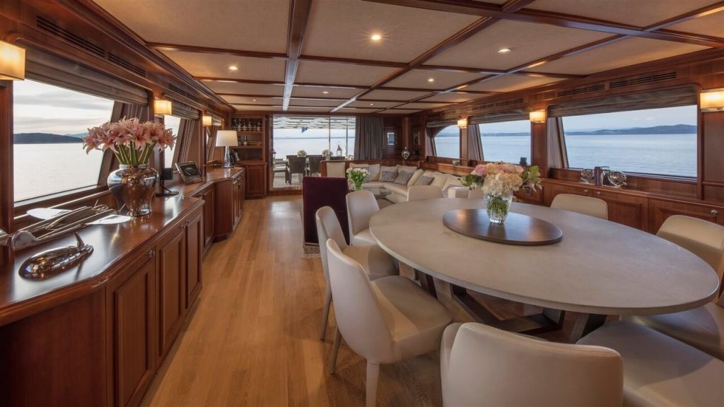 ena yacht charter dining area