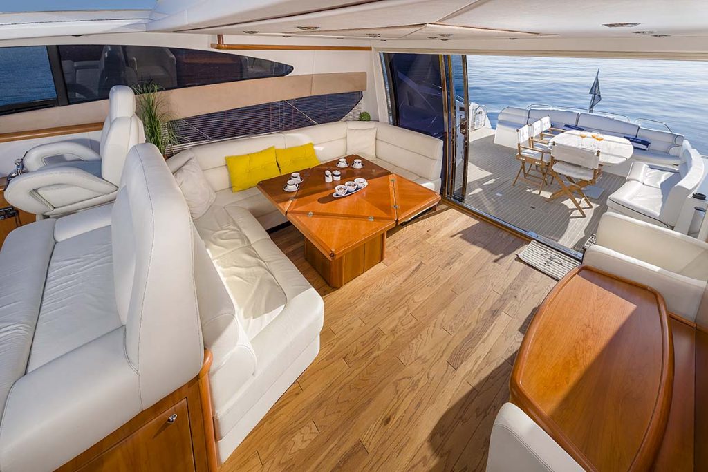 glorious yacht charter main saloon view from above