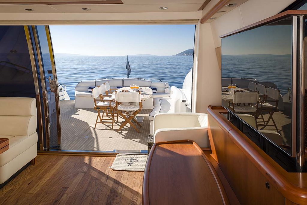 glorious yacht charter saloon view