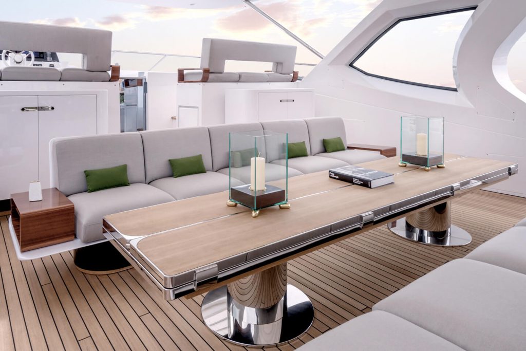 heed yacht charter lounge dinning table