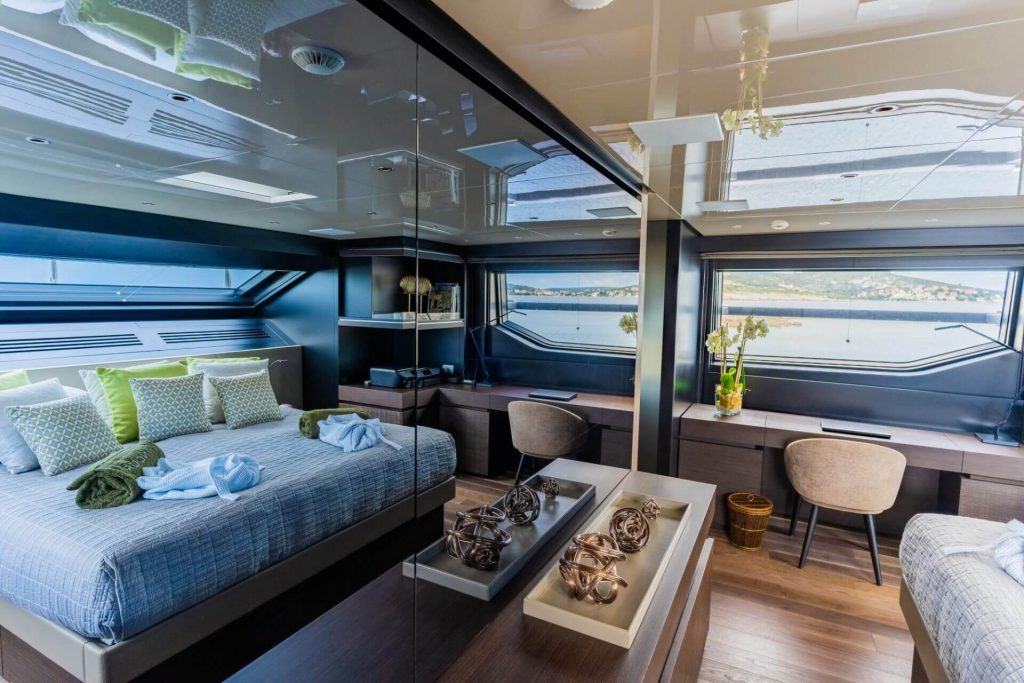 noor II yacht charter master suite view