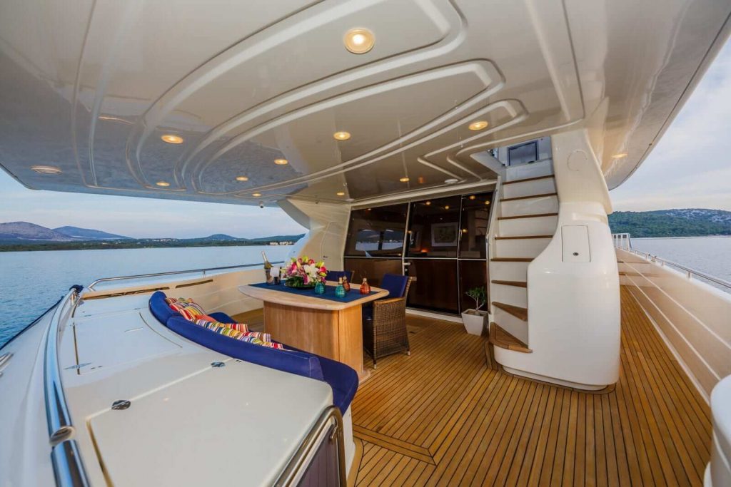 quo vadis yacht charter aft deck view