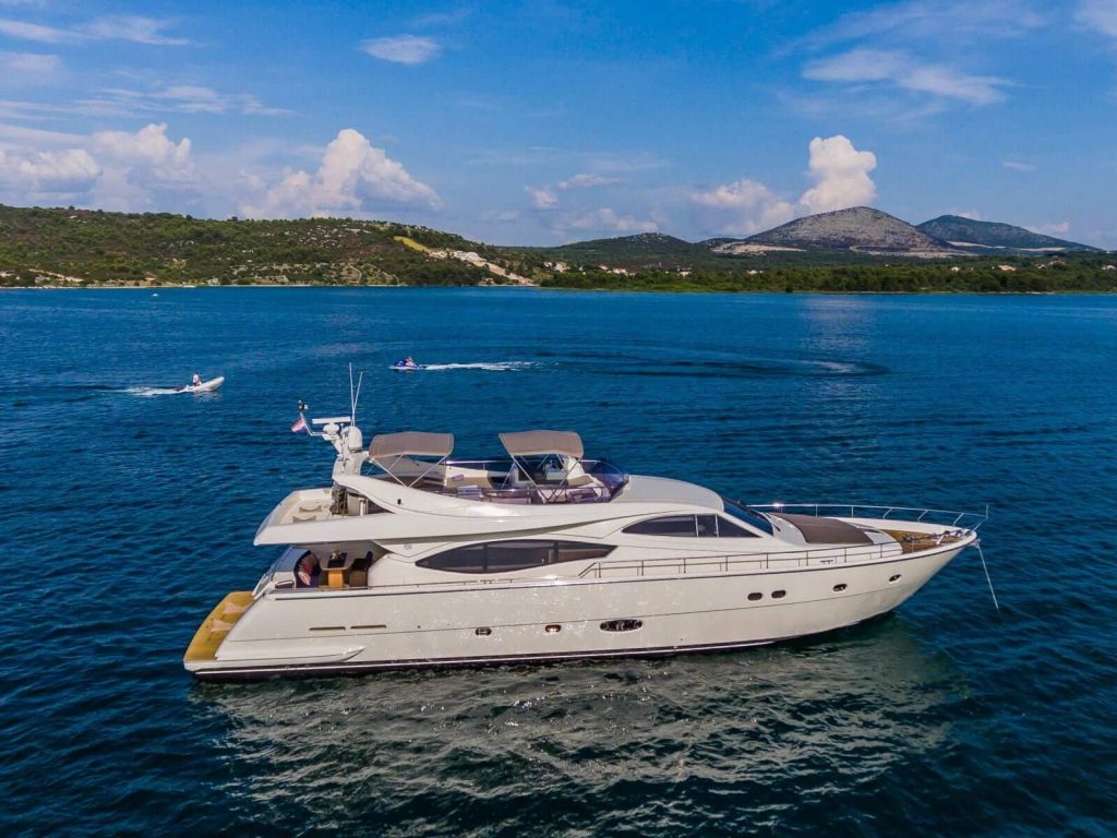quo vadis yacht charter anchored in adriatic sea