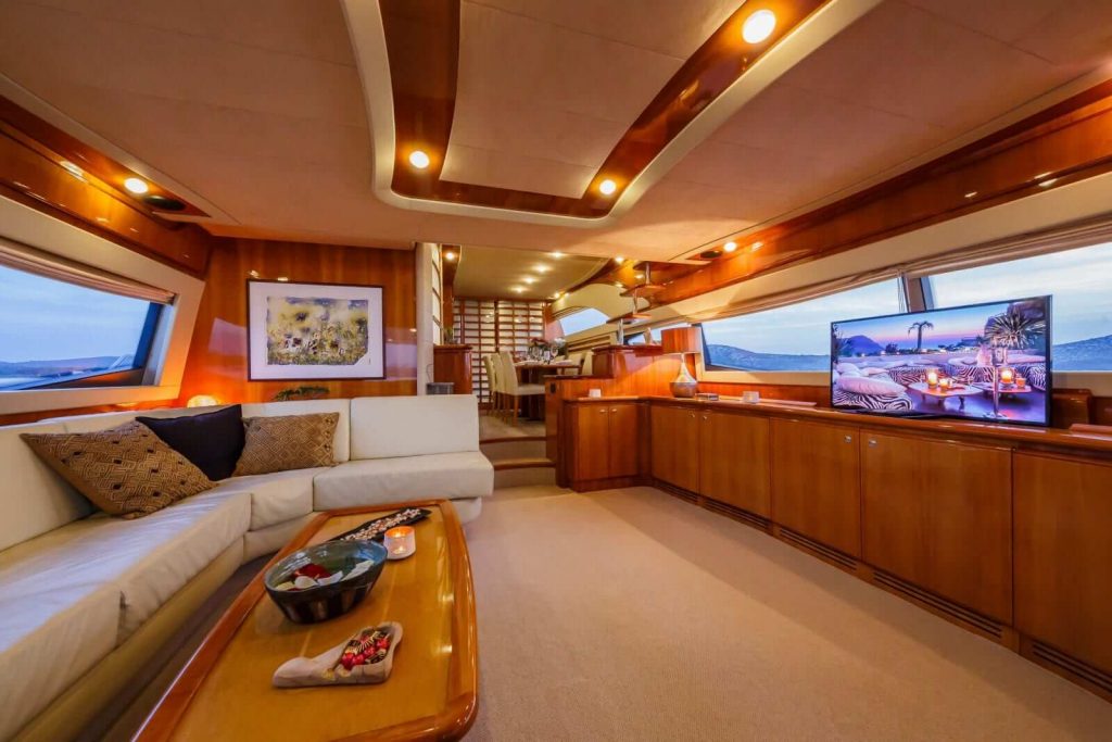 quo vadis yacht charter main saloon sofa