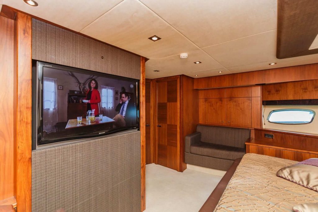 the best way yacht charter tv in the cabin