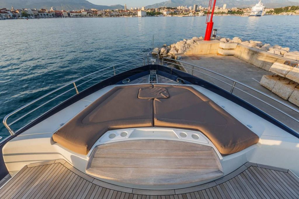 the best way yacht charter sunpads on the bow