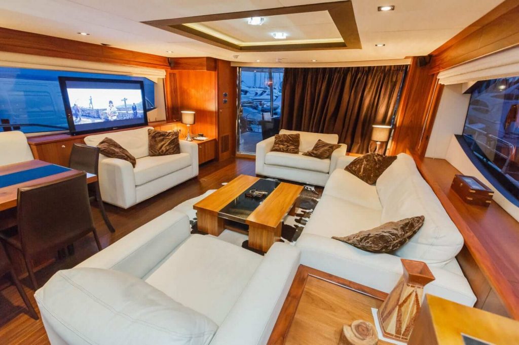 the best way yacht charter main saloon view