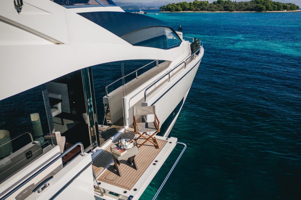 mowana yacht charter fold out balcony