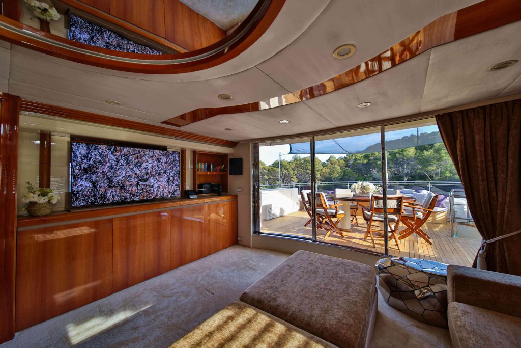 Novela Yacht Charter upper deck salon view