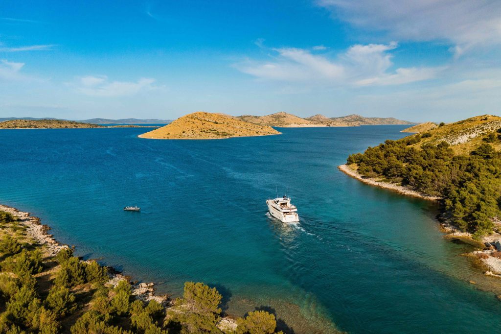 Novela yacht charter in a private cove in Croatia