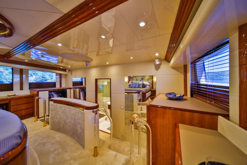 Novela yacht charter master suite on the main deck