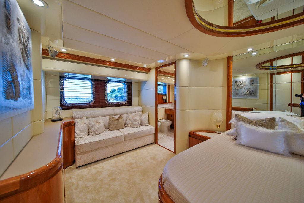 Novela yacht charter vip cabin private sofa