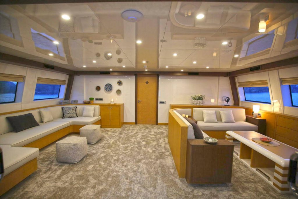 ottawa IV yacht charter main salon with two sofas areas