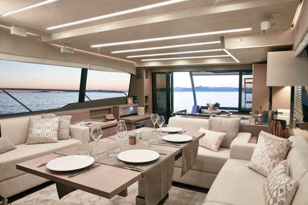 prestige 630 yacht charter main salon