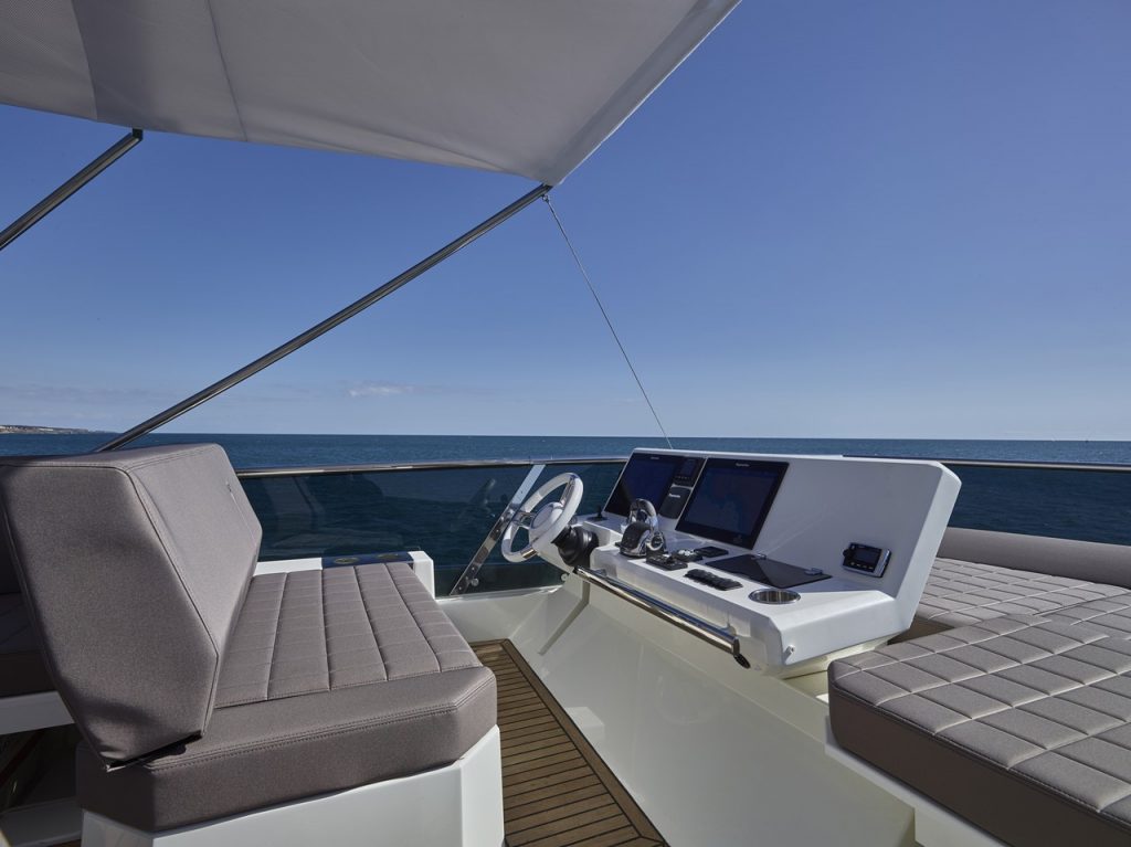 prestige 630 yacht charter helm area