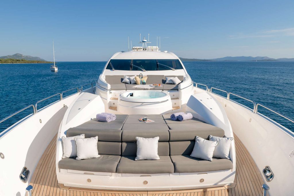 quantum yacht charter foredeck lounge area