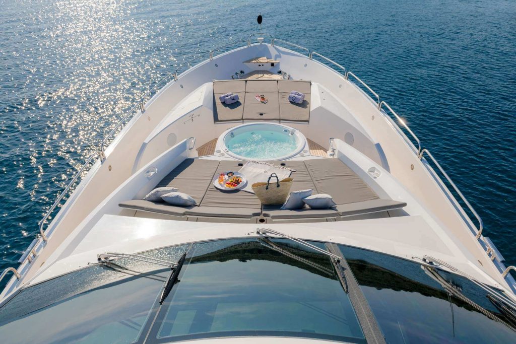quantum yacht charter foredeck view