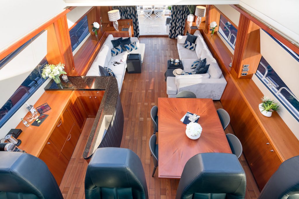 quantum yacht charter main saloon from above