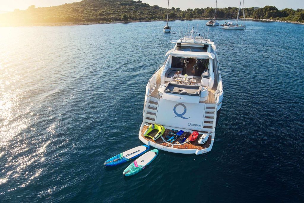 quantum yacht charter view of the swimming platform