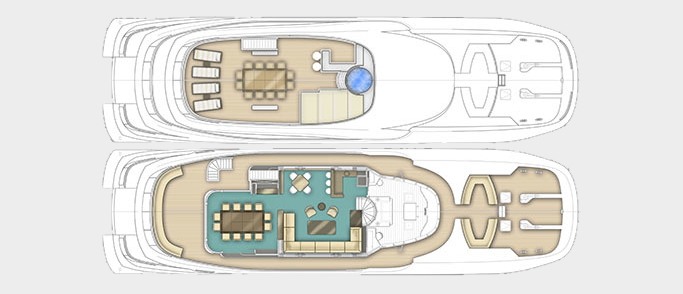 quaranta catamaran yacht charter layout