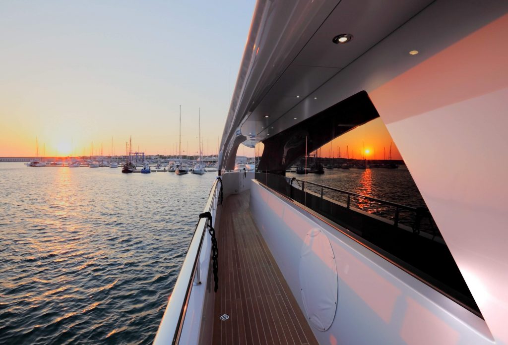 quaranta catamaran yacht side deck view
