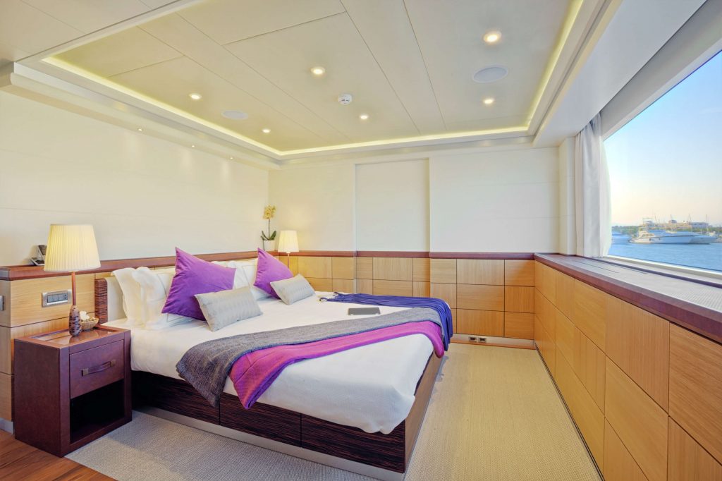 quaranta catamaran yacht charter vip stateroom with a double bed