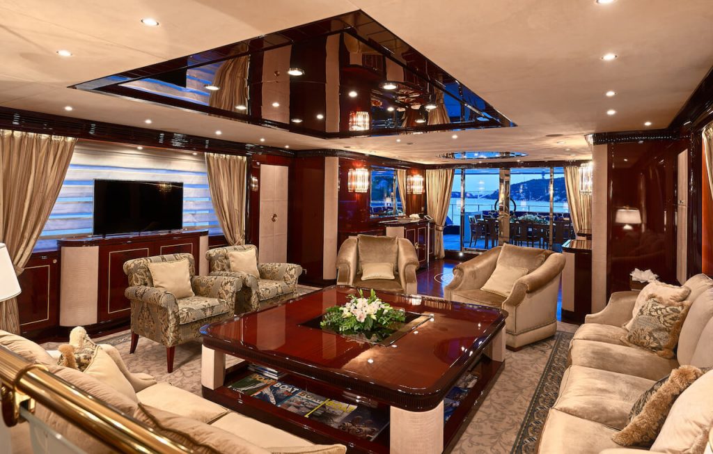 sanlorenzo reve d'or yacht charter interior view