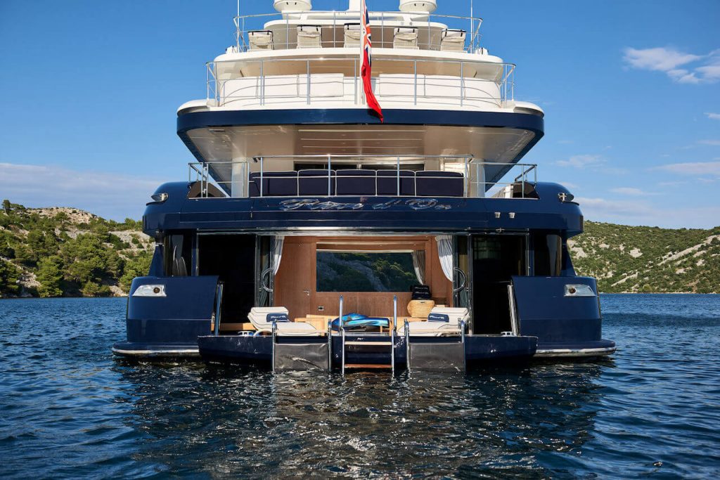 reve d'or superyacht stern view