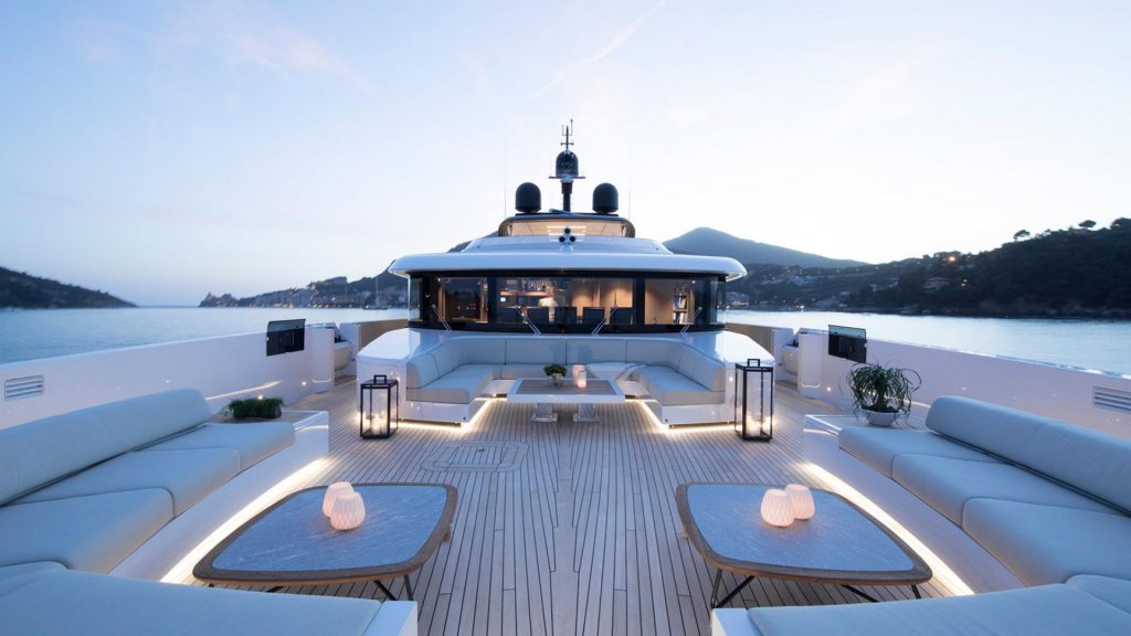 seven sins yacht charter foredeck lounge