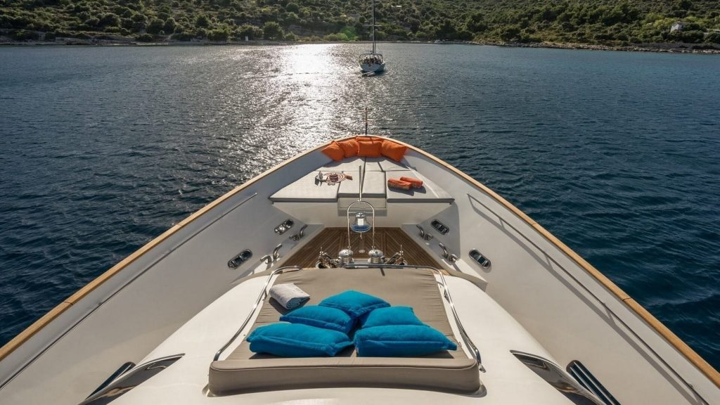 seventh sense yacht charter foredeck view