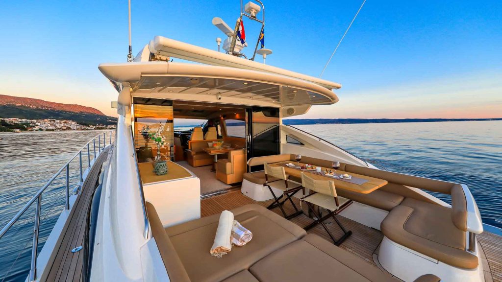 Spice of Life Yacht Charter aft deck dining & lounge