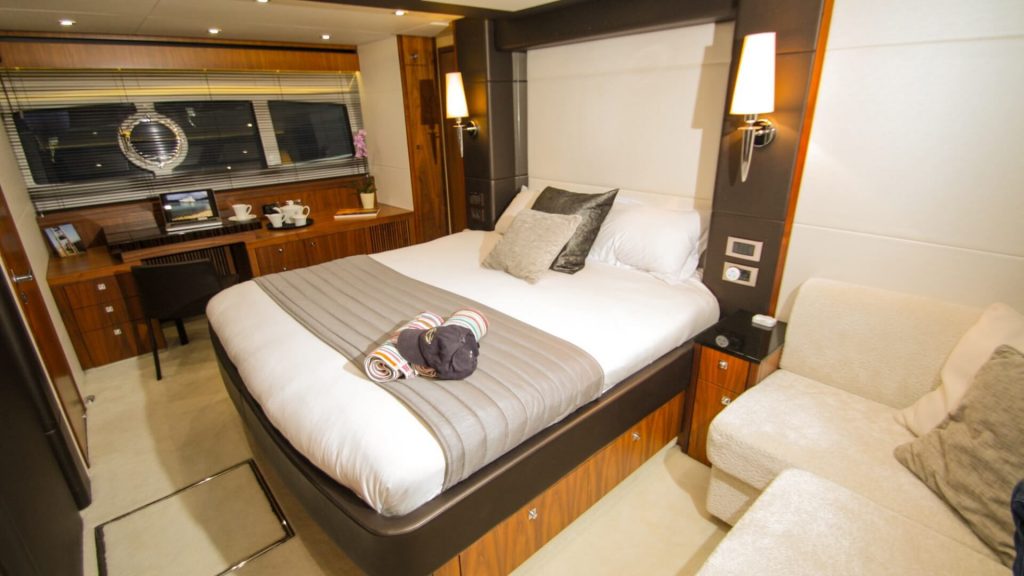 a cloudy bay yacht charter vip bedroom