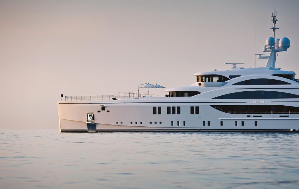 SOUNDWAVE superyacht side view while the yacht is sailing