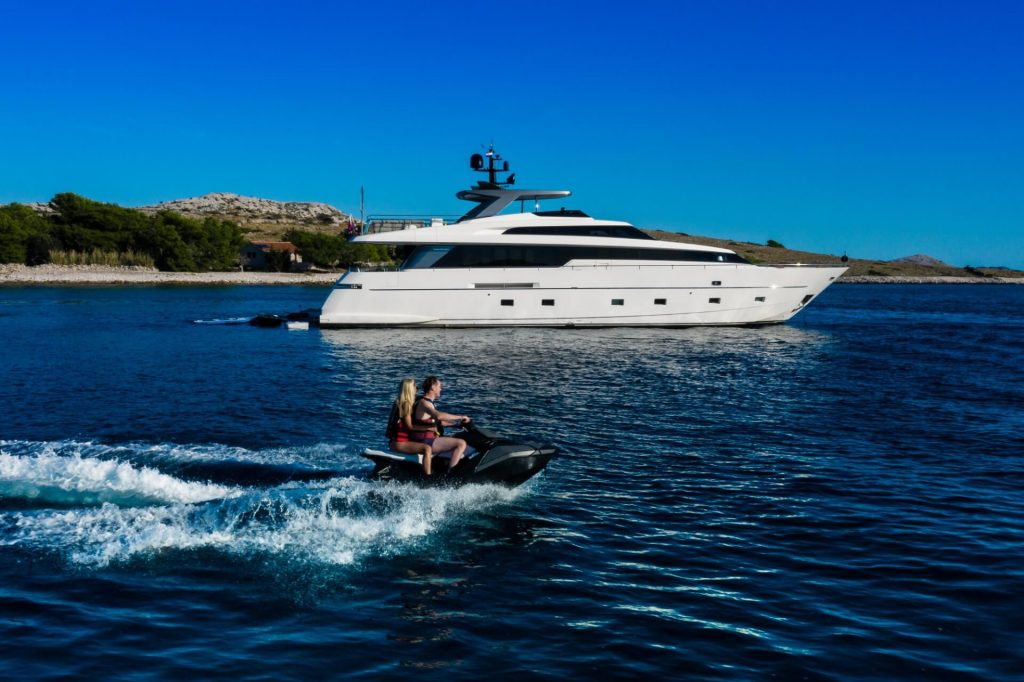 ski jet with two people by the casa superyacht