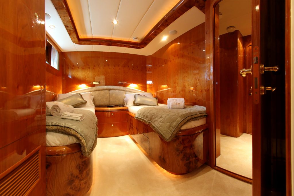 lady marcelle yacht charter twin cabin area