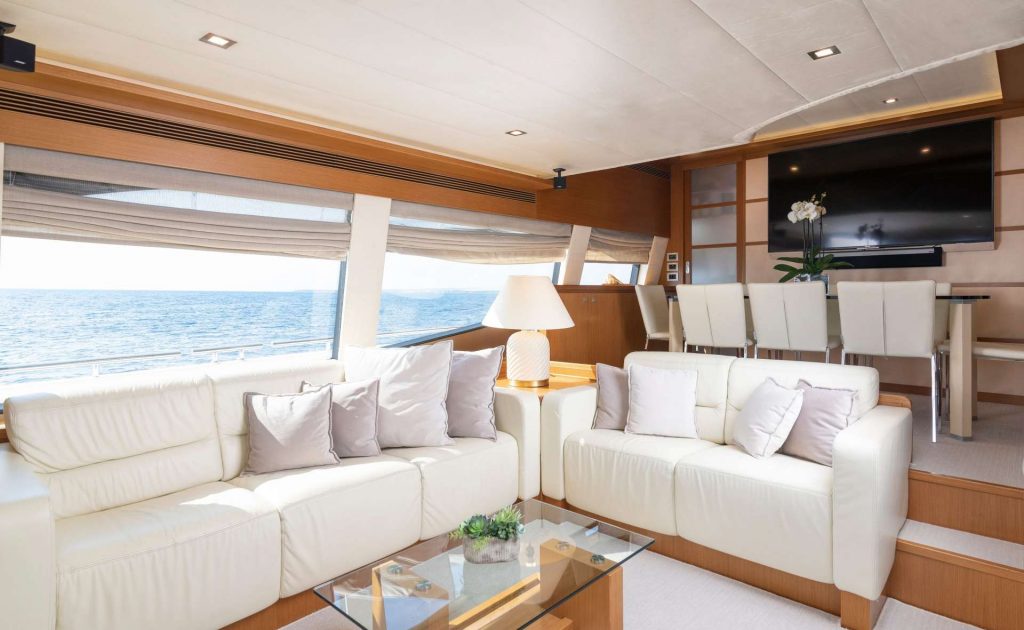 tesoro yacht charter salon view
