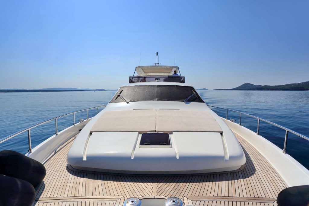 tesoro yacht charter foredeck sunbathing area