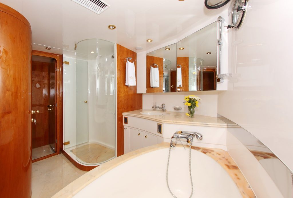 lady marcelle yacht charter vip bathroom view
