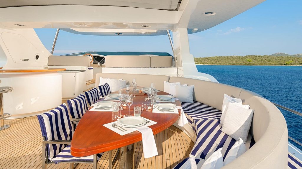 artemy yacht charter al fresco dining area