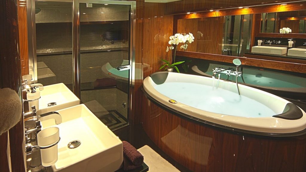cassiopeia yacht charter master bathroom