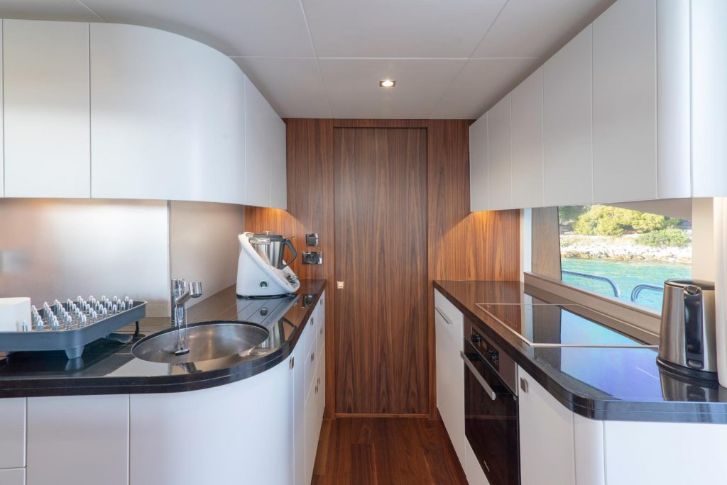 hunky dory yacht charter kitchen
