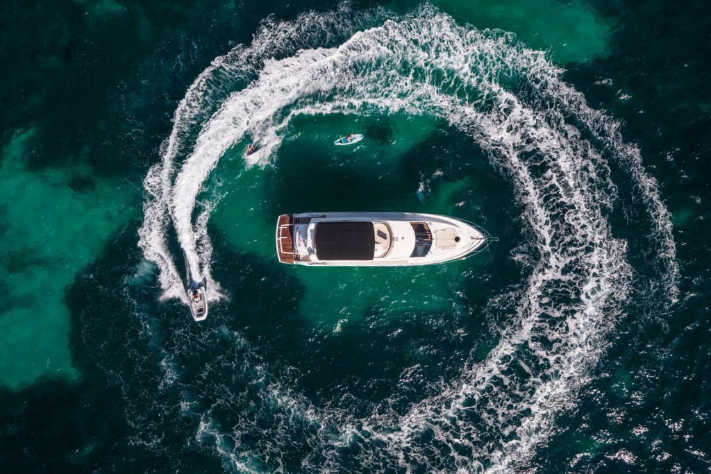 cardano yacht charter view from above